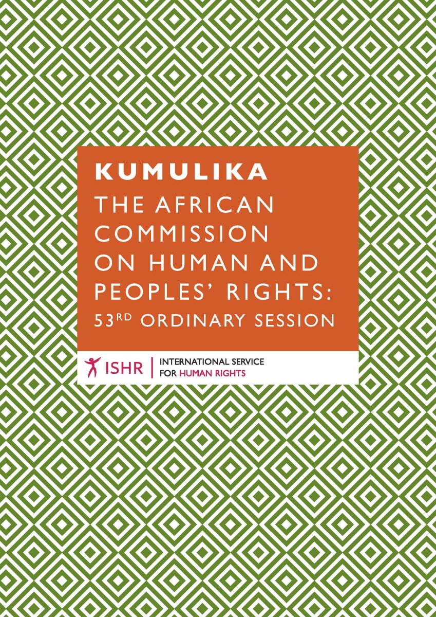 Image of the front cover of Kumulika report 53rd session